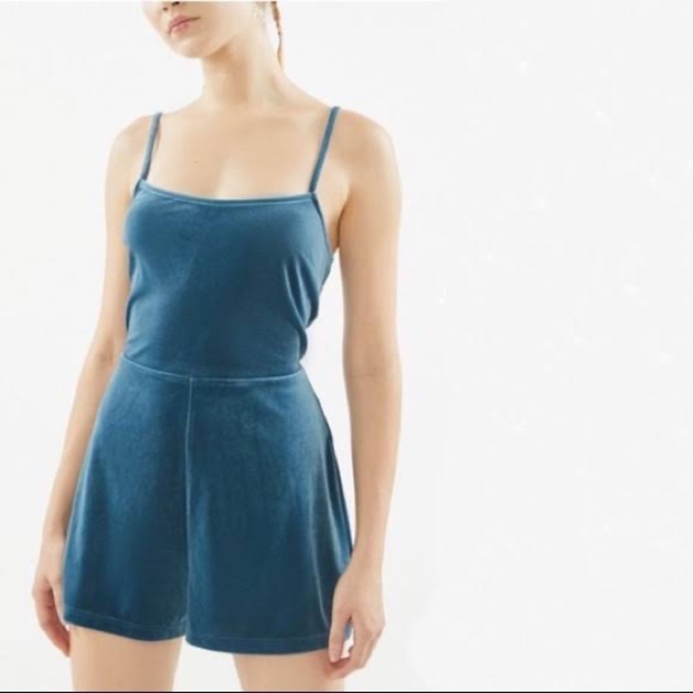 Urban Outfitters Velvet Tie Up Back Romper